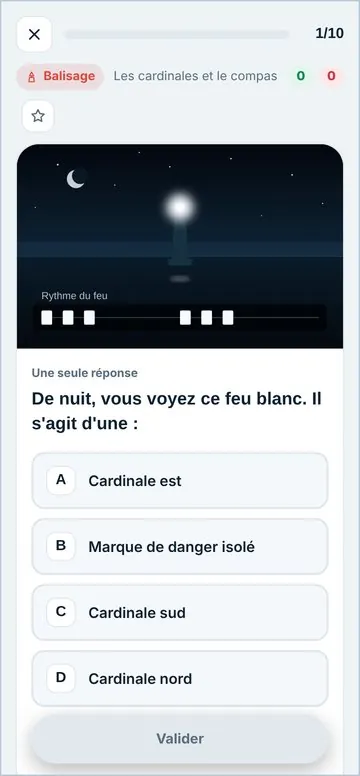 Question avec feu de balisage animé