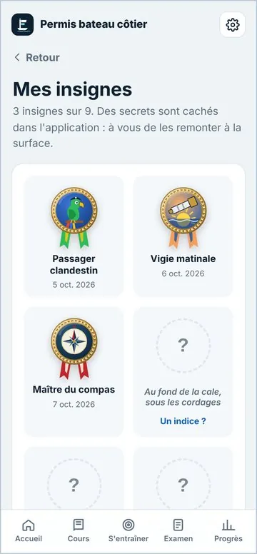 Insignes à débloquer